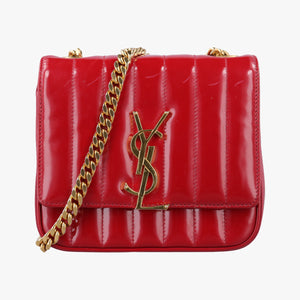 Vintage Yves Saint Laurent VICKY Red Patent Leather 538439 shoulderbag | stylenewstar