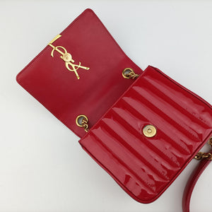 Vintage Yves Saint Laurent VICKY Red Patent Leather 538439 shoulderbag | stylenewstar