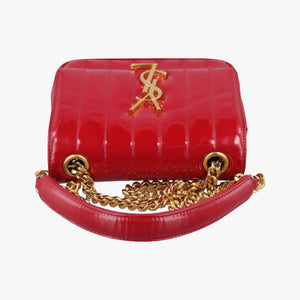 Vintage Yves Saint Laurent VICKY Red Patent Leather 538439 shoulderbag | stylenewstar