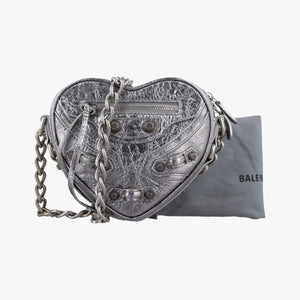 Vintage Balenciaga Heart mini Silver Lambskin  shoulderbag | stylenewstar
