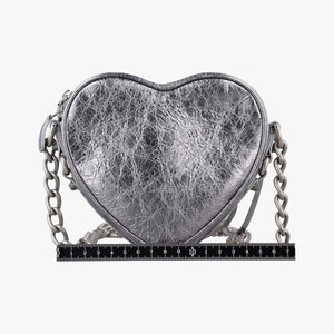 Vintage Balenciaga Heart mini Silver Lambskin  shoulderbag | stylenewstar