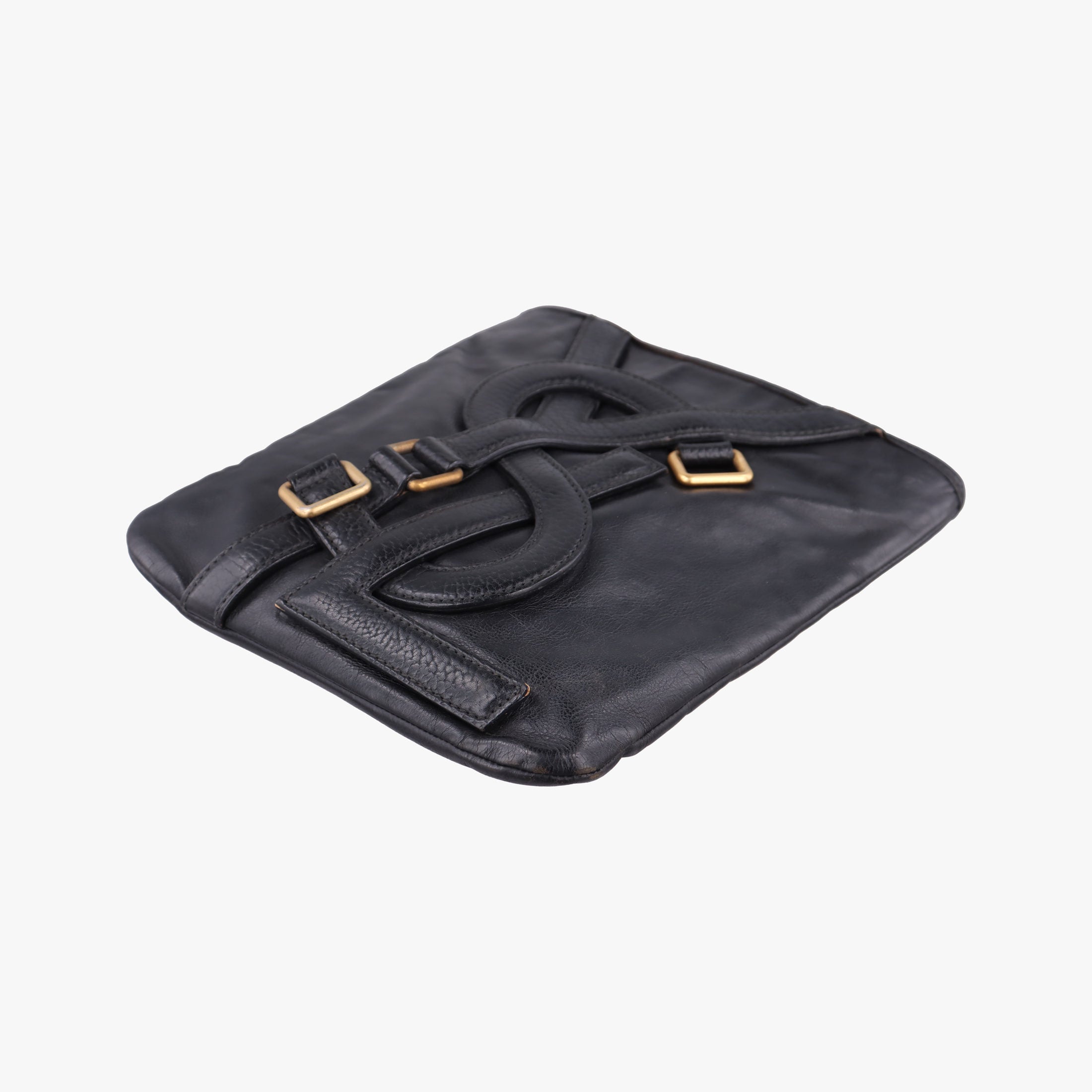 Pre-owned Yves Saint Laurent Vavin Black Leather 150273 shoulderbag | stylenewstar
