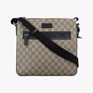 Pre-owned Gucci GG Supreme Flat Messenger Brown PVC coated canvas×Leather 406374 shoulderbag | stylenewstar