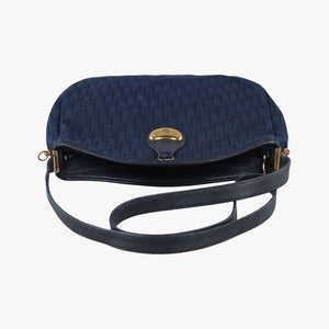 Pre-owned Christian Dior Trotter Navy Oblique Jacquard Canvas × Leather  shoulderbag | stylenewstar