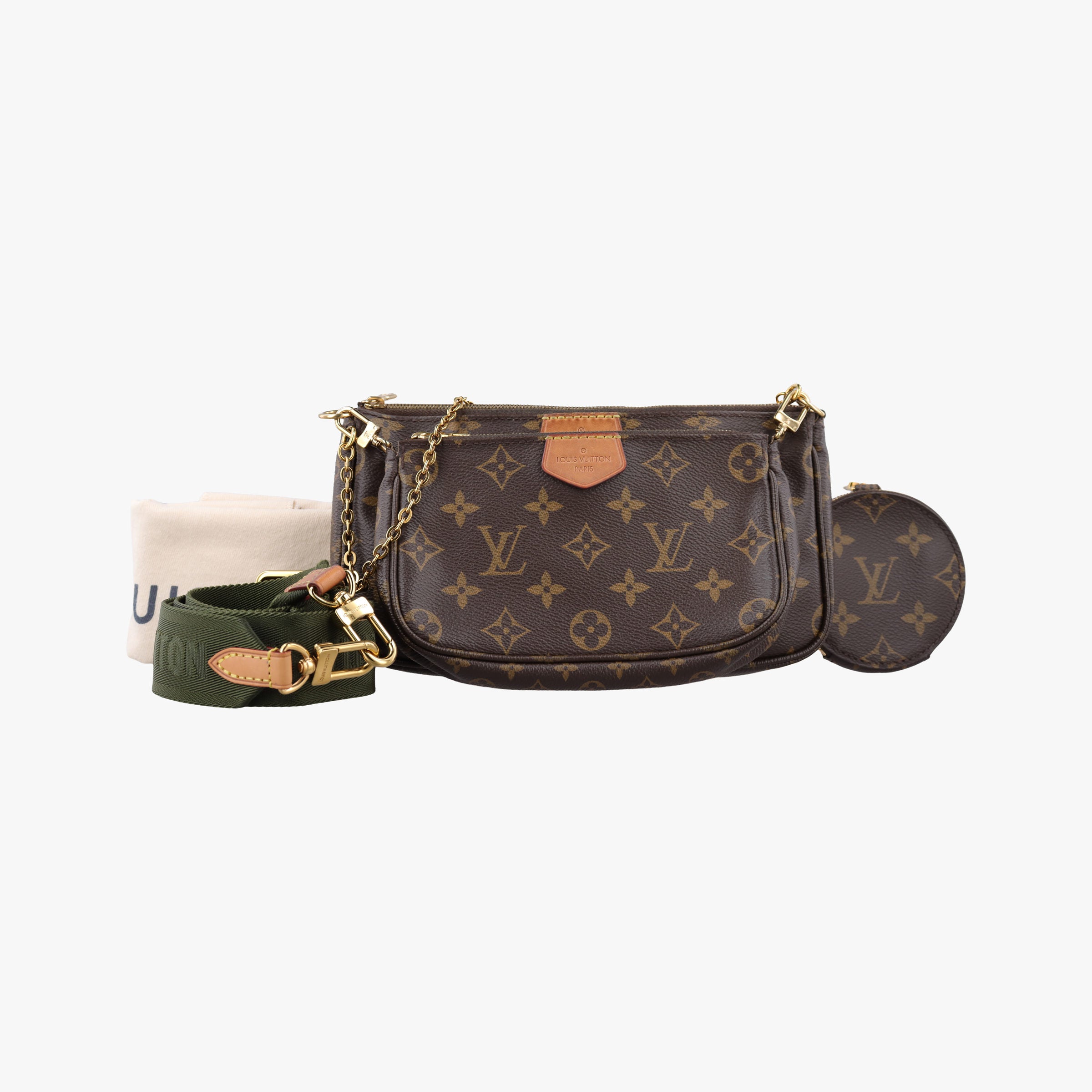 Secondhand Louis Vuitton Multi Pochette Accessoir brown×khaki Monogram Canvas M44813 shoulderbag | stylenewstar