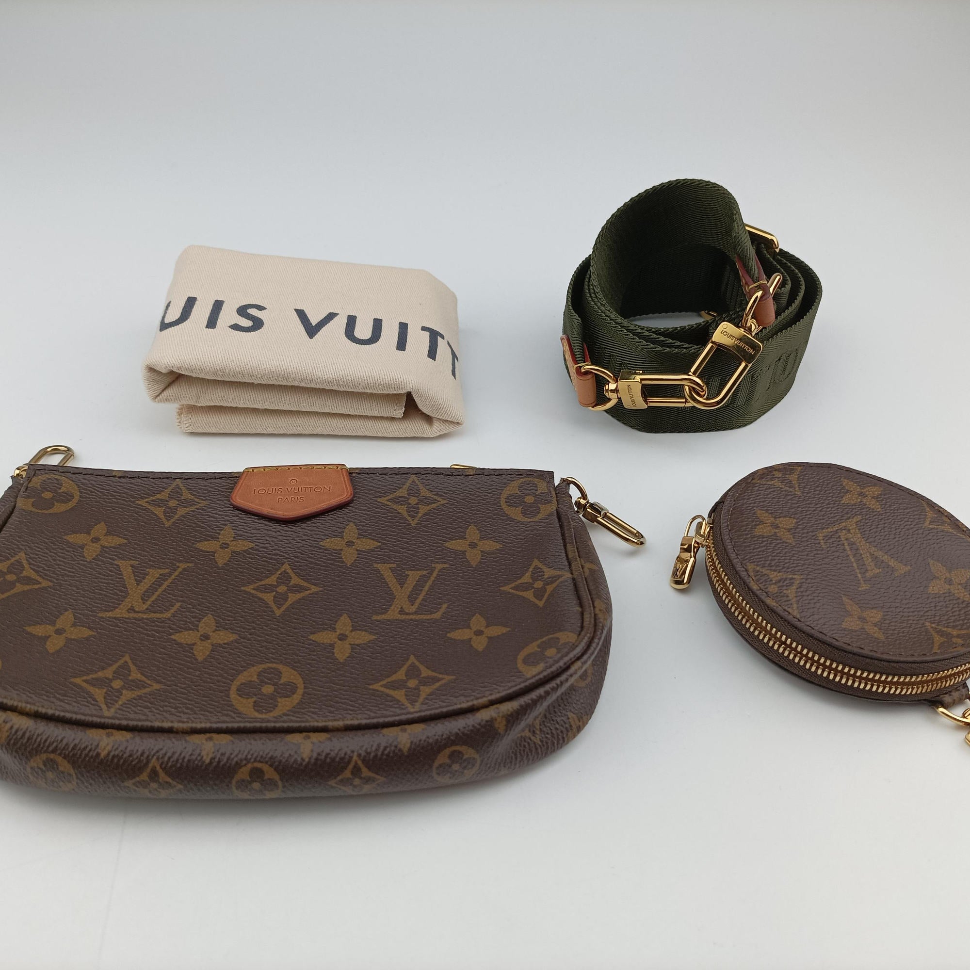 Secondhand Louis Vuitton Multi Pochette Accessoir brown×khaki Monogram Canvas M44813 shoulderbag | stylenewstar
