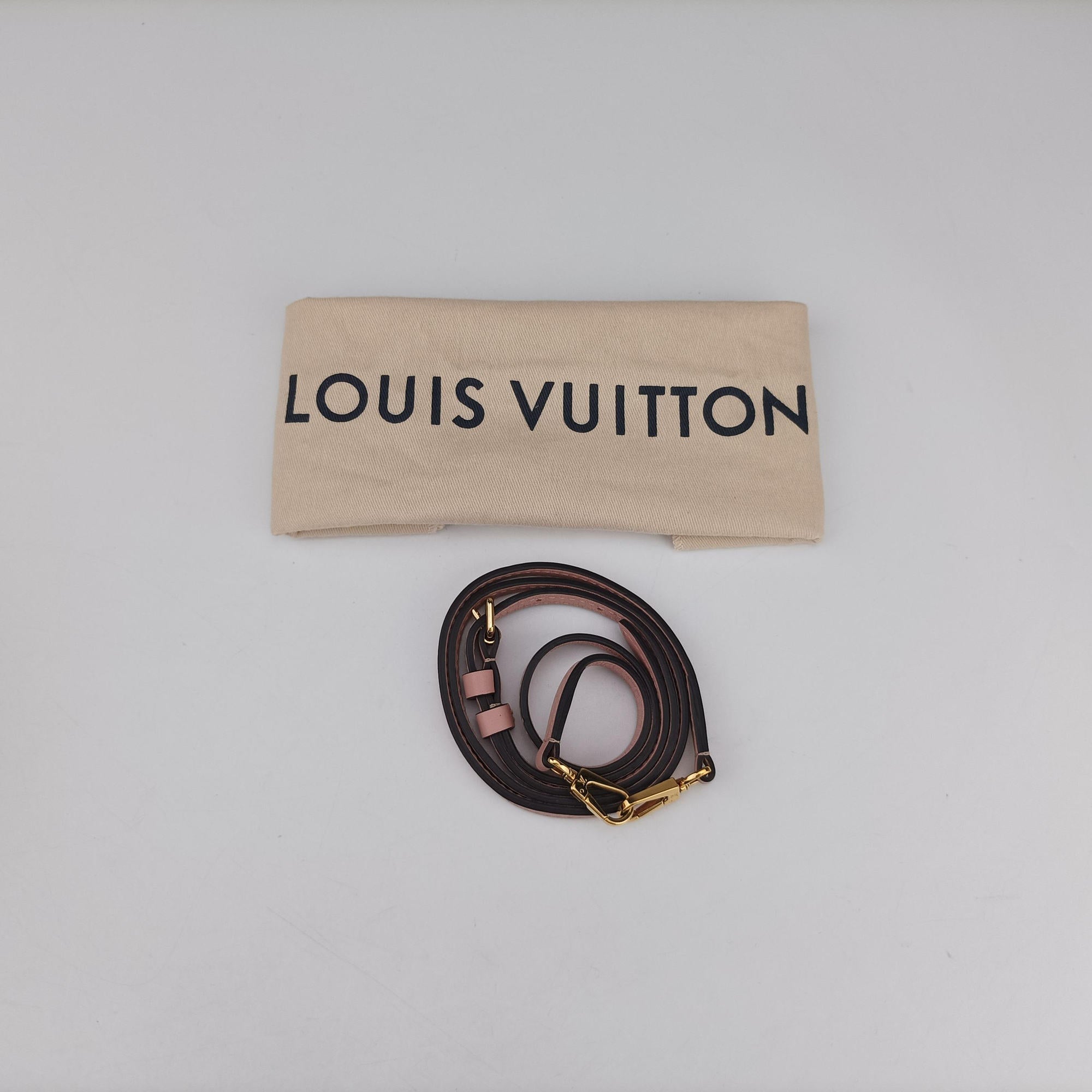 Secondhand Louis Vuitton LOCKY BB Brown×ROSE POUDRE Monogram Canvas×calf leather M44080 shoulderbag | stylenewstar