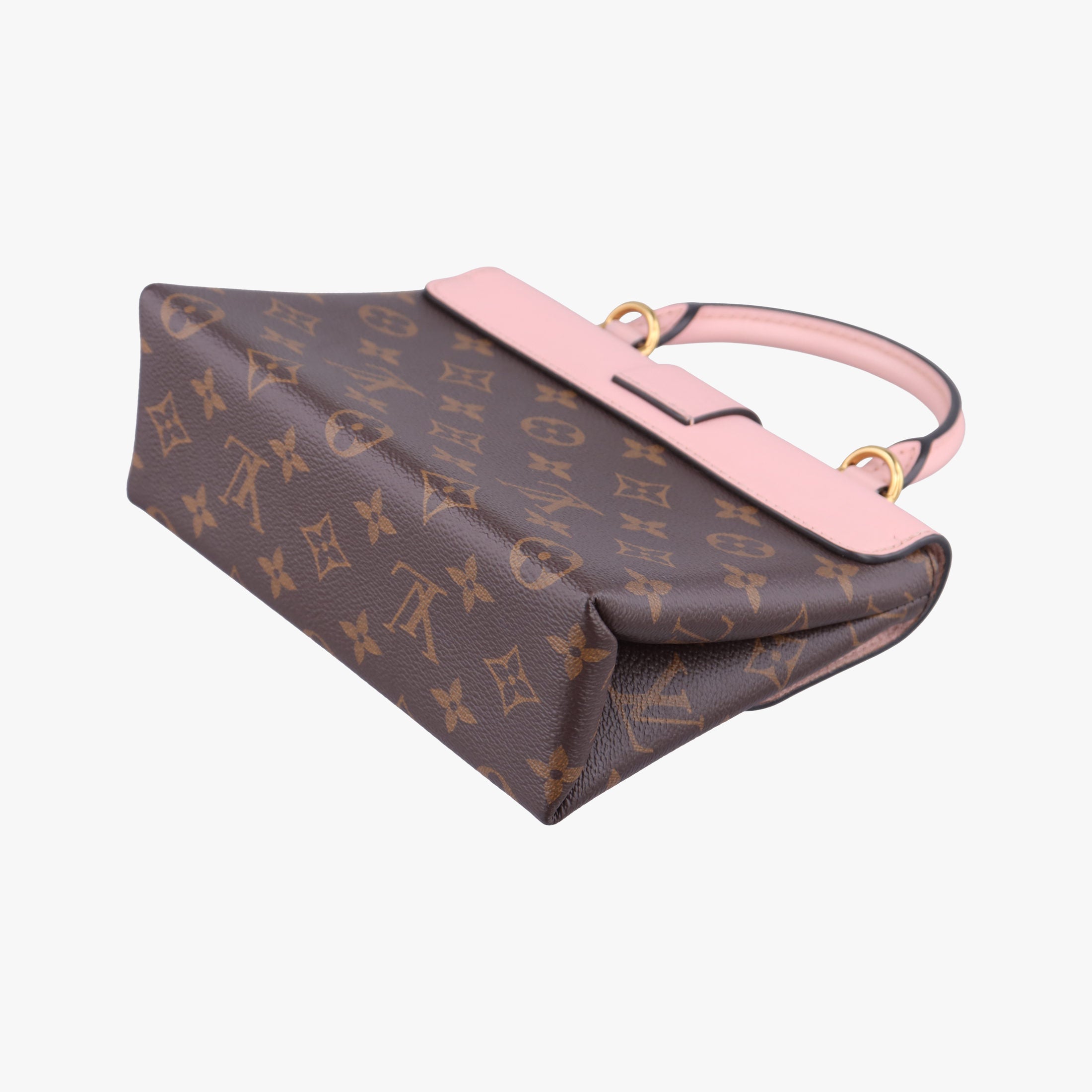 Secondhand Louis Vuitton LOCKY BB Brown×ROSE POUDRE Monogram Canvas×calf leather M44080 shoulderbag | stylenewstar