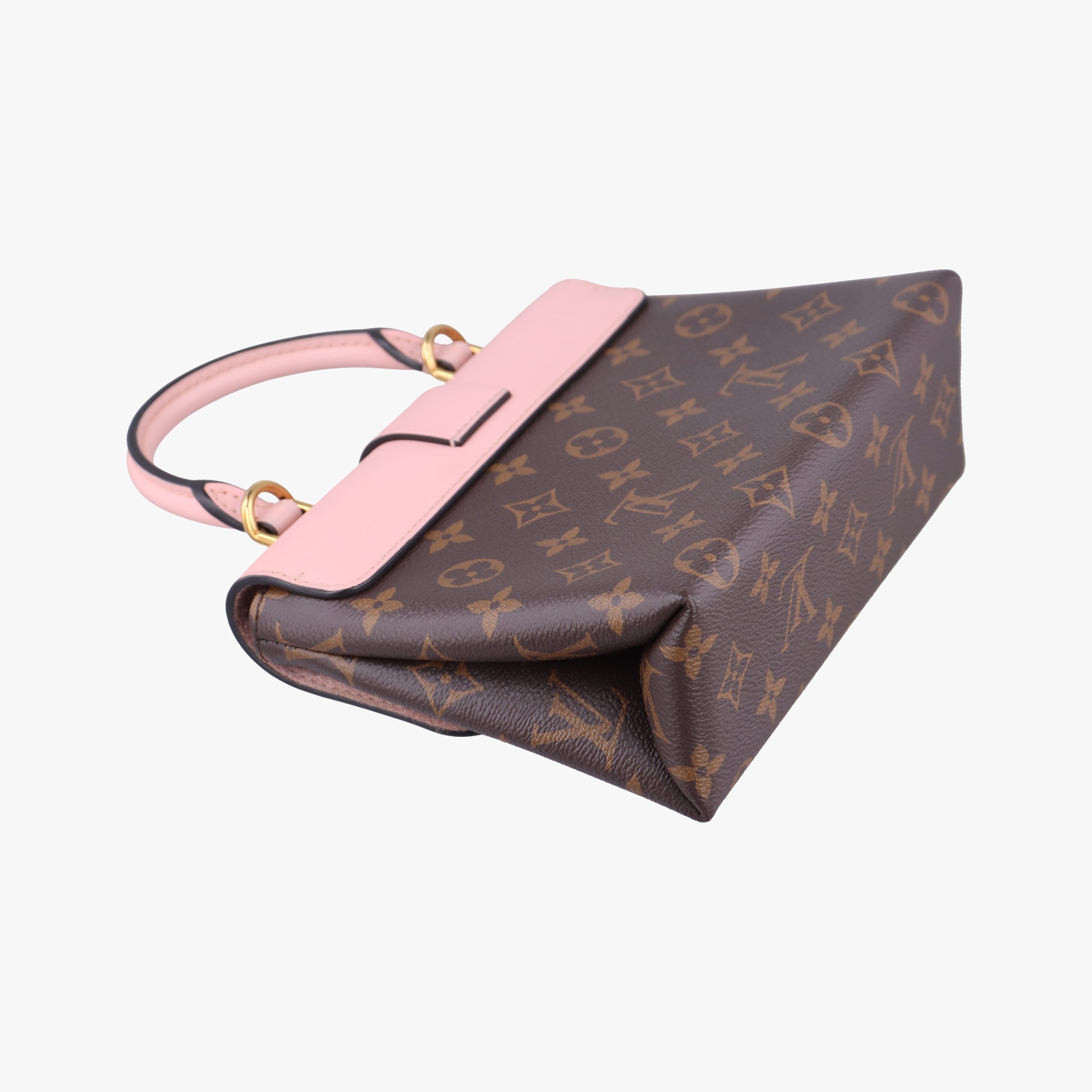 Secondhand Louis Vuitton LOCKY BB Brown×ROSE POUDRE Monogram Canvas×calf leather M44080 shoulderbag | stylenewstar