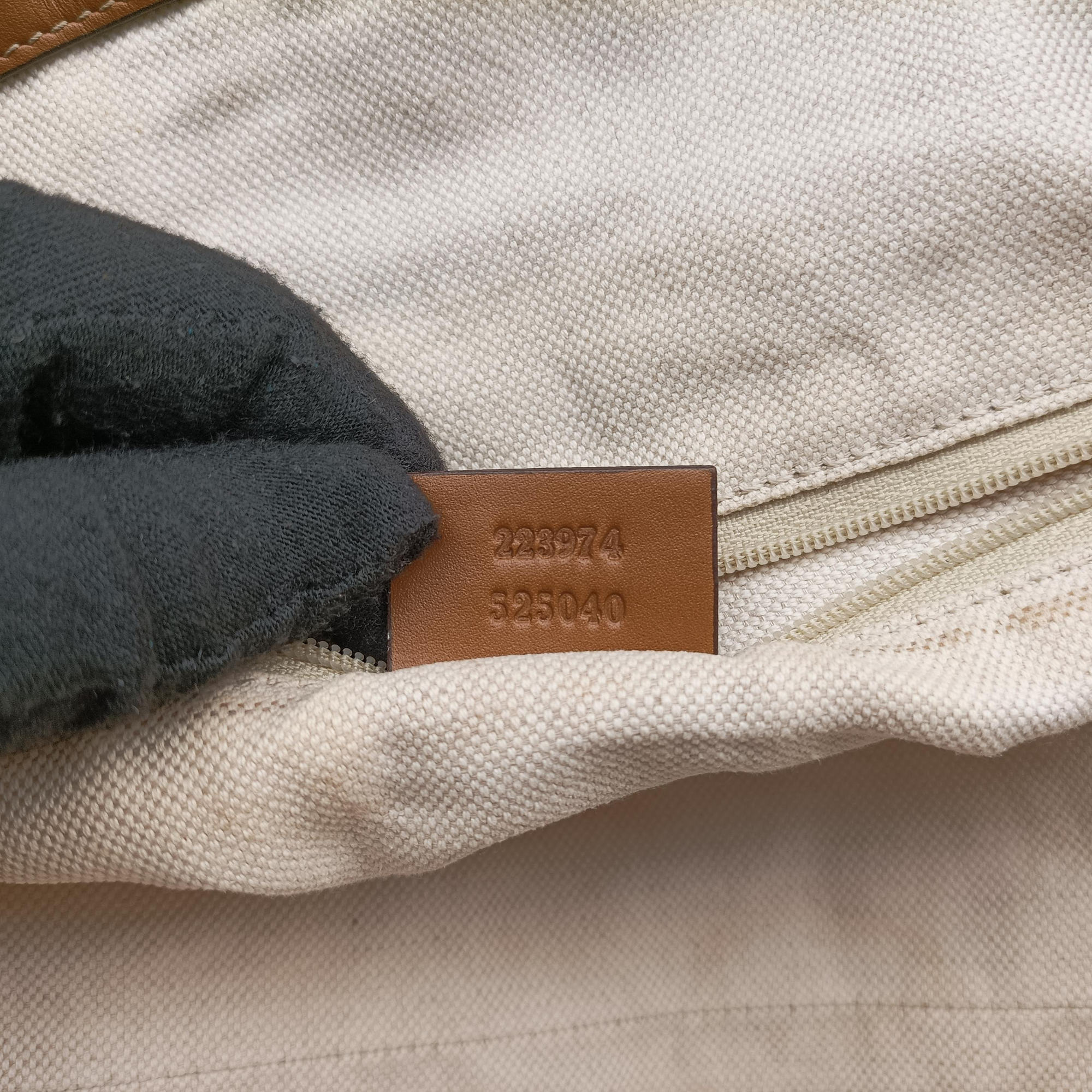 Pre-owned Gucci Sukey GUCCISSIMA Brown x Beige canvas×leather 223974 shoulderbag | stylenewstar