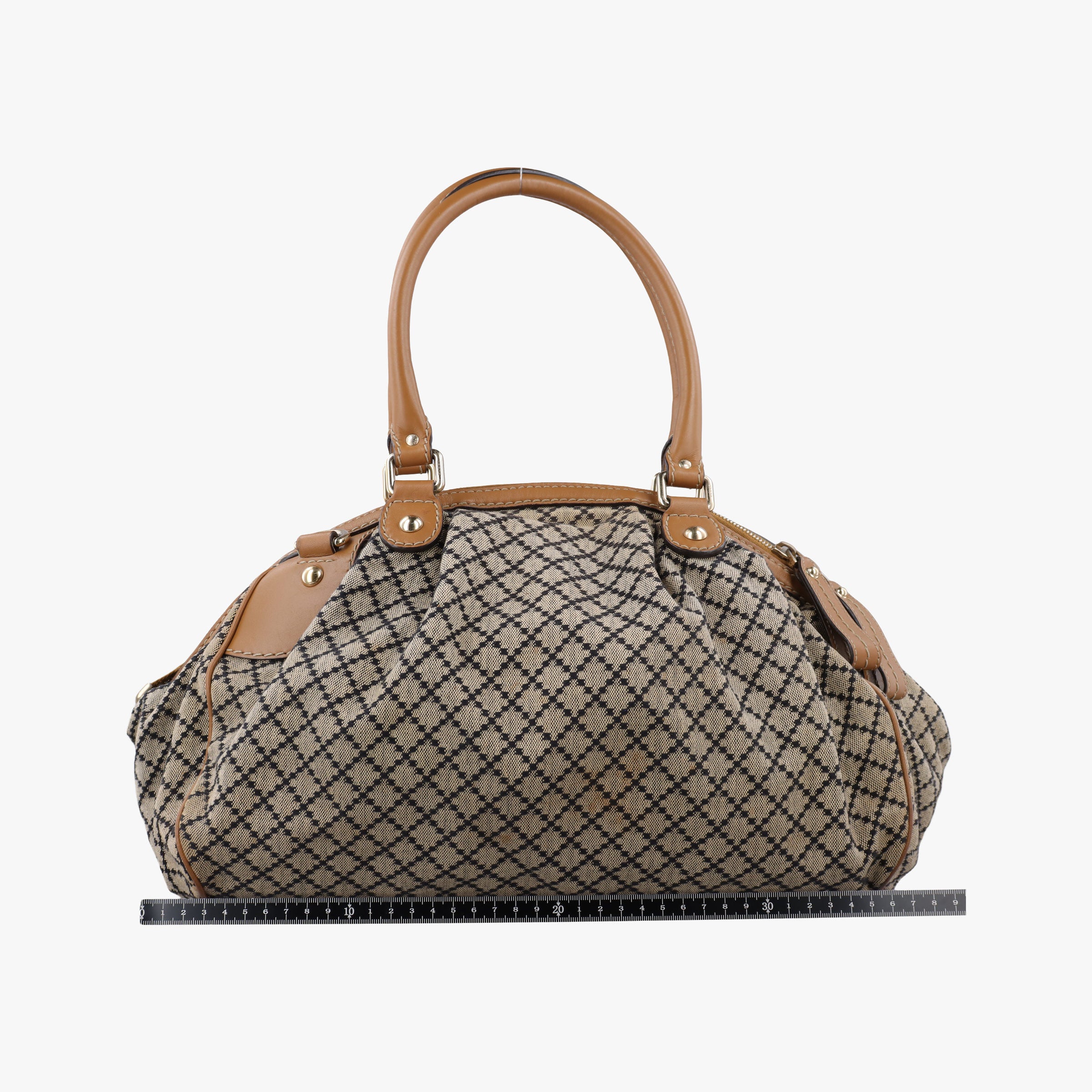 Pre-owned Gucci Sukey GUCCISSIMA Brown x Beige canvas×leather 223974 shoulderbag | stylenewstar
