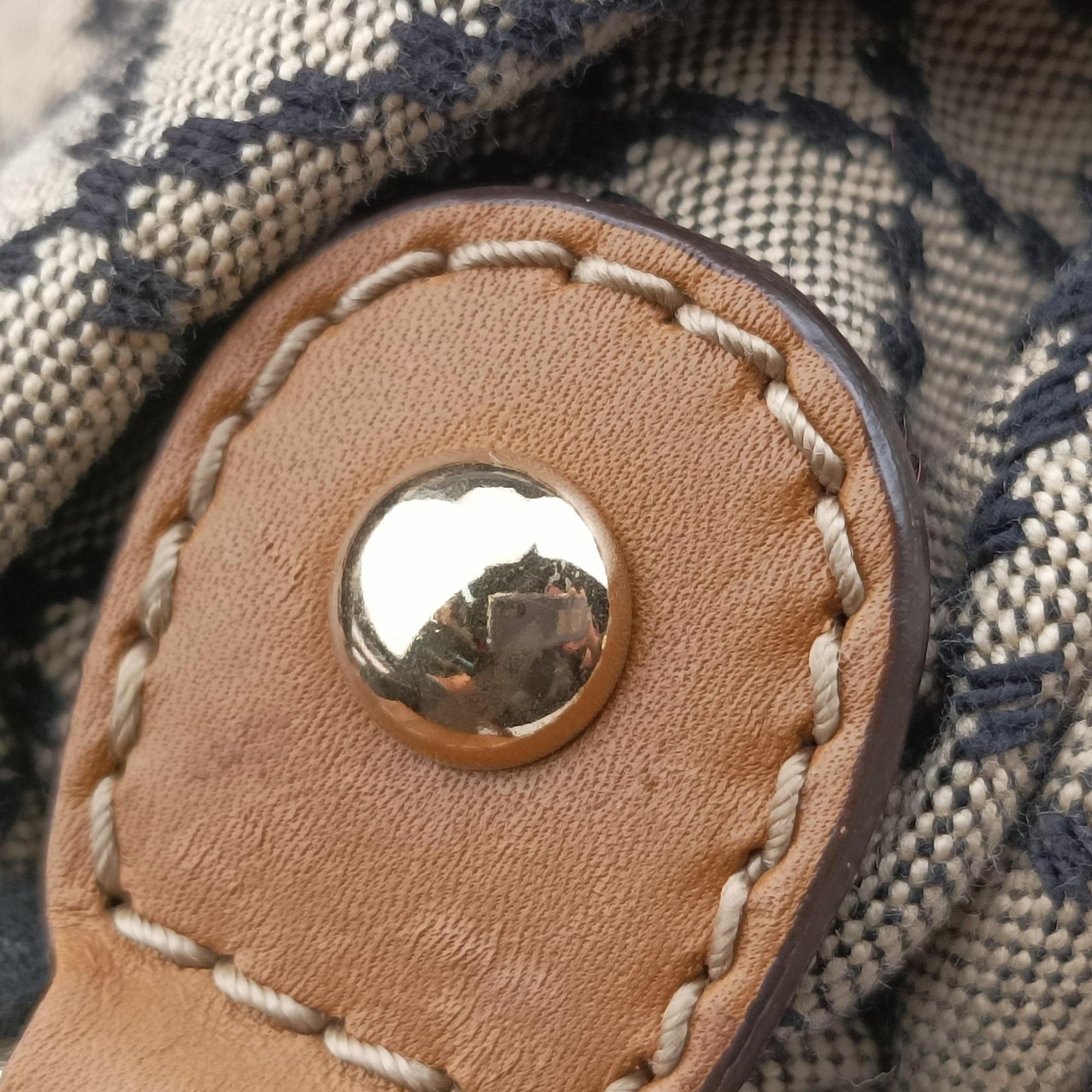 Pre-owned Gucci Sukey GUCCISSIMA Brown x Beige canvas×leather 223974 shoulderbag | stylenewstar