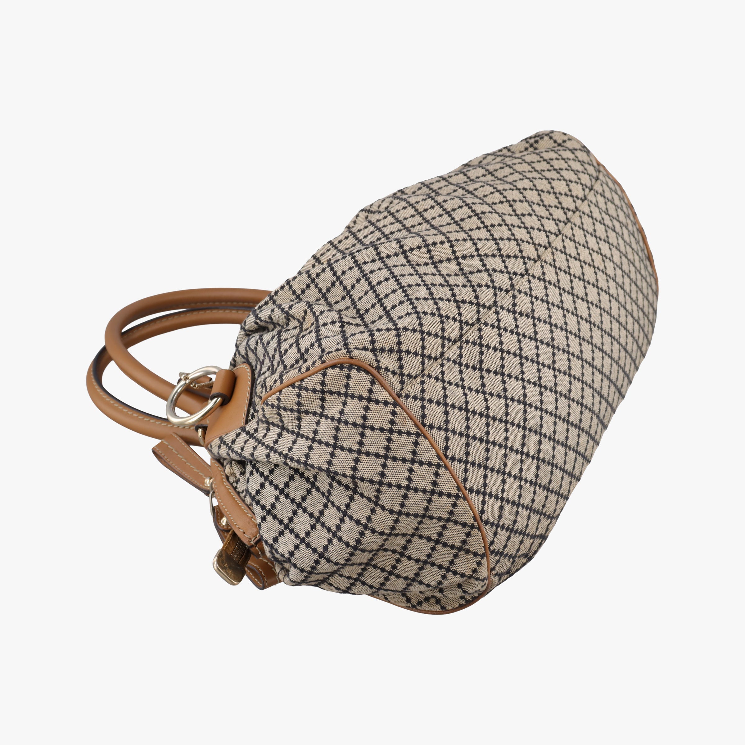Pre-owned Gucci Sukey GUCCISSIMA Brown x Beige canvas×leather 223974 shoulderbag | stylenewstar