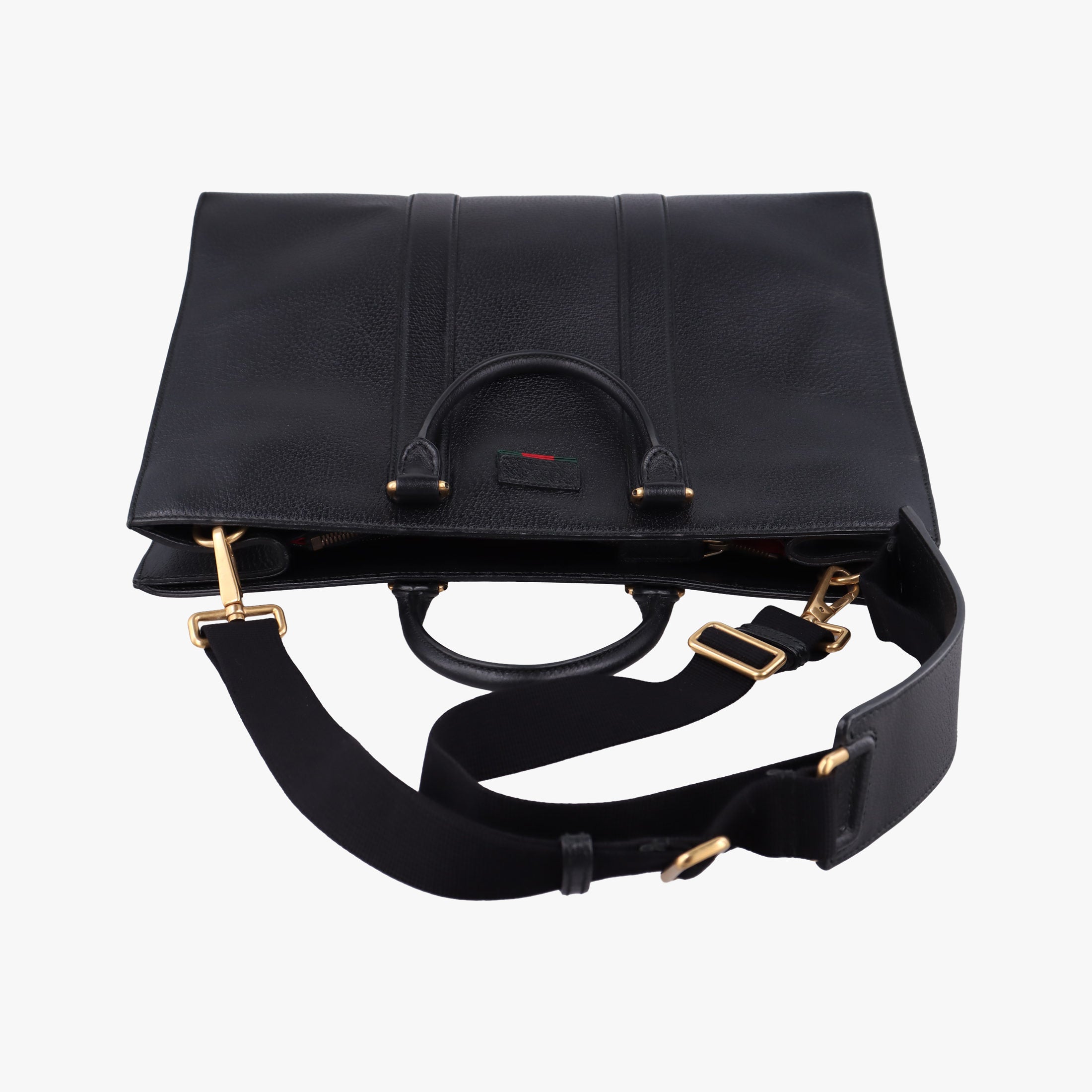 Pre-owned Gucci Sherry (Web) Black Leather 429036 shoulderbag | stylenewstar