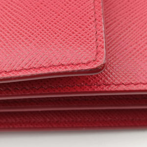 Pre-owned Prada heart lock Red Saffiano Leather  shoulderbag | stylenewstar