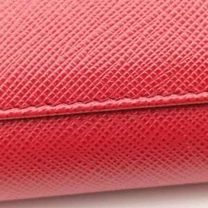 Pre-owned Prada heart lock Red Saffiano Leather  shoulderbag | stylenewstar