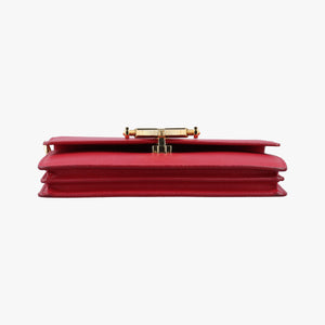 Pre-owned Prada heart lock Red Saffiano Leather  shoulderbag | stylenewstar