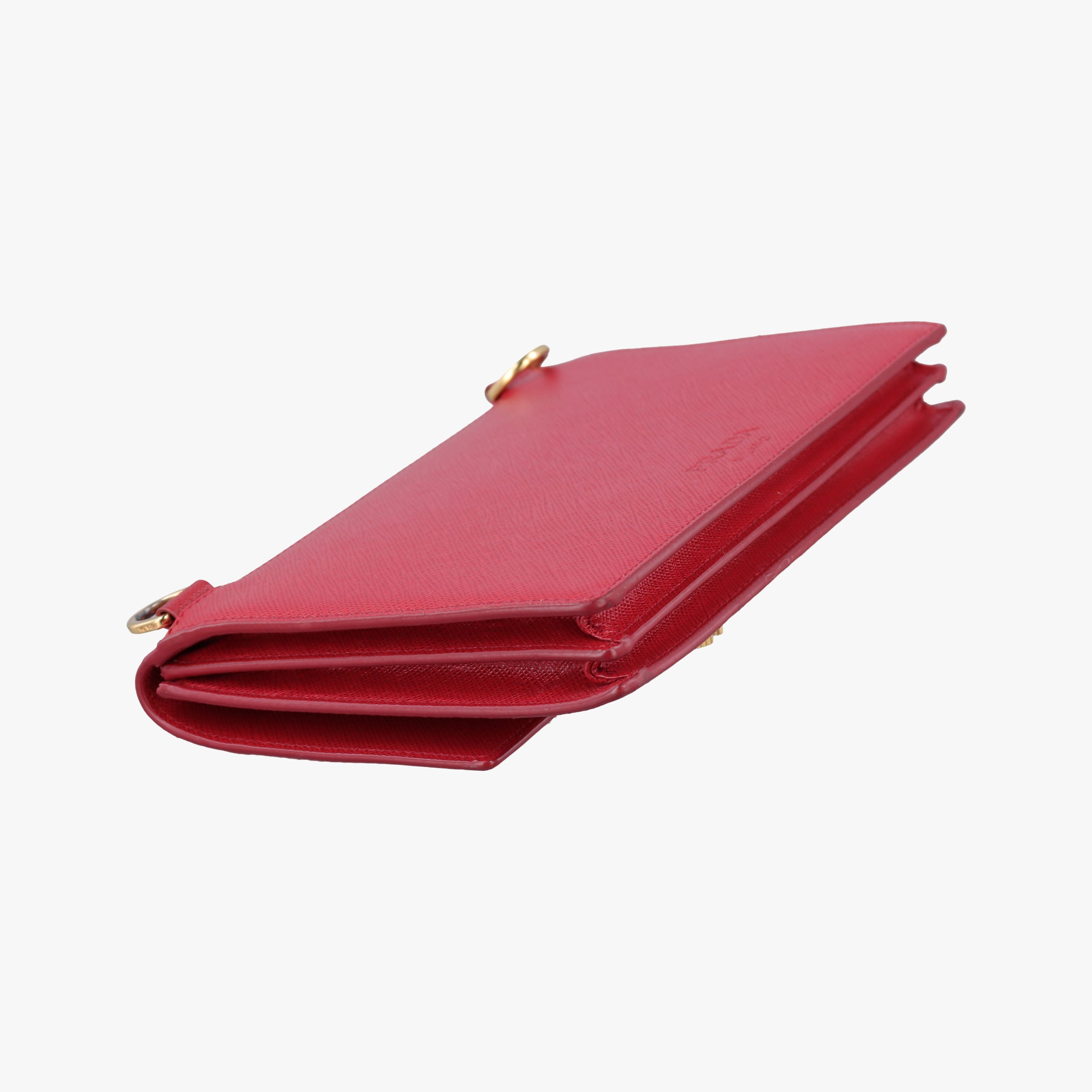 Pre-owned Prada heart lock Red Saffiano Leather  shoulderbag | stylenewstar