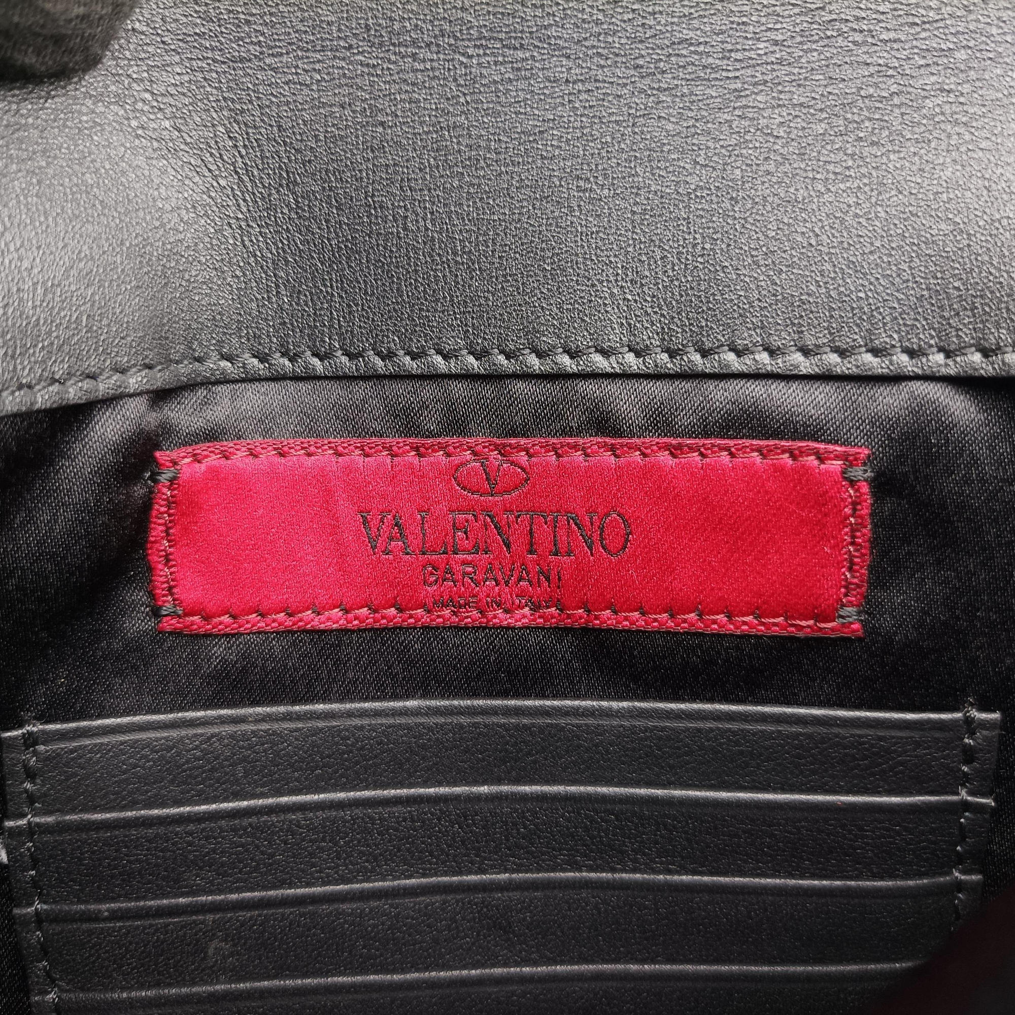 Vintage Valentino Rockstud Envelope Wallet Black leather  shoulderbag | stylenewstar