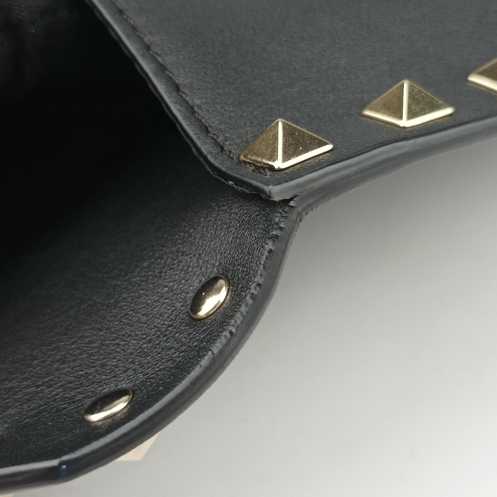 Vintage Valentino Rockstud Envelope Wallet Black leather  shoulderbag | stylenewstar