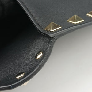 Vintage Valentino Rockstud Envelope Wallet Black leather  shoulderbag | stylenewstar