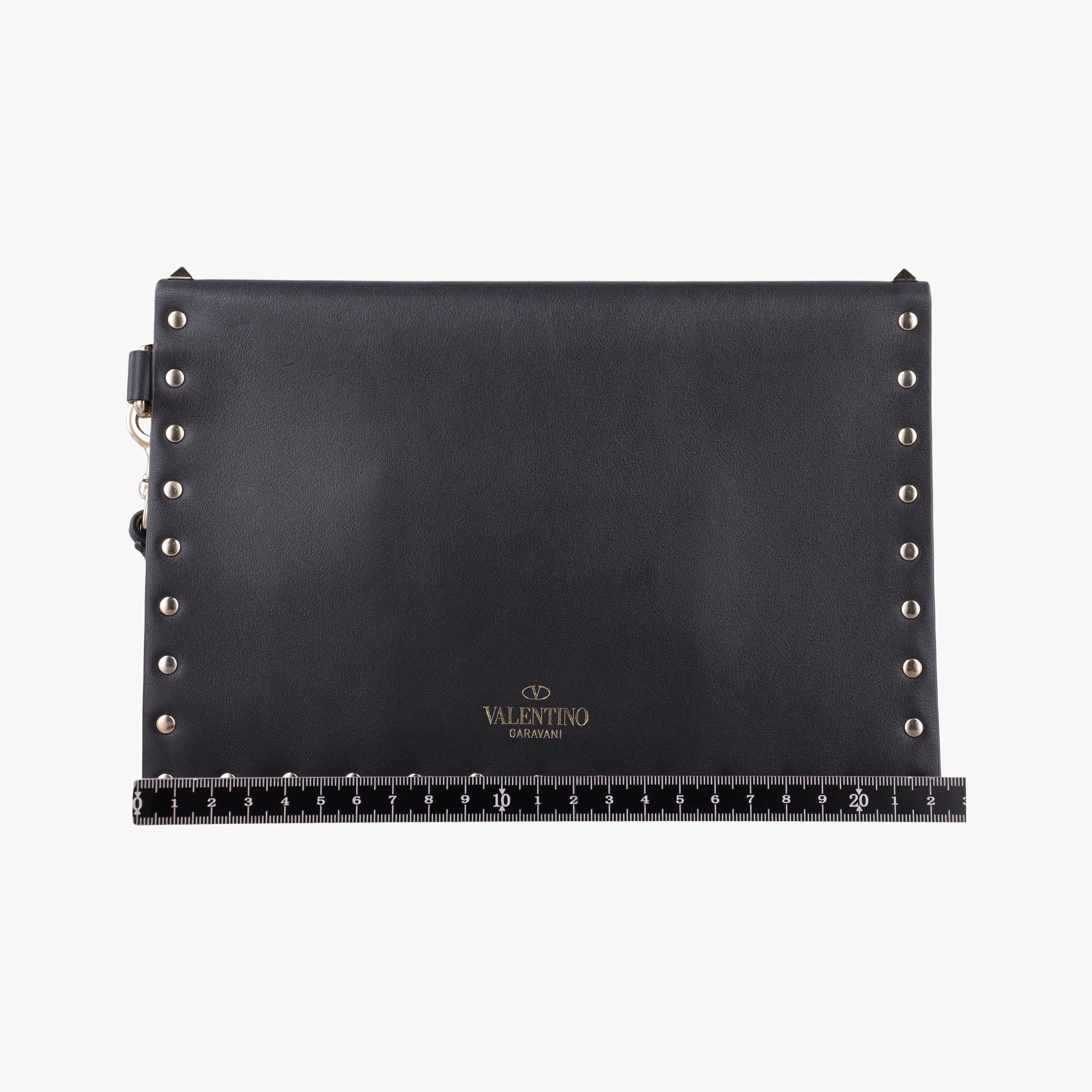 Vintage Valentino Rockstud Envelope Wallet Black leather  shoulderbag | stylenewstar
