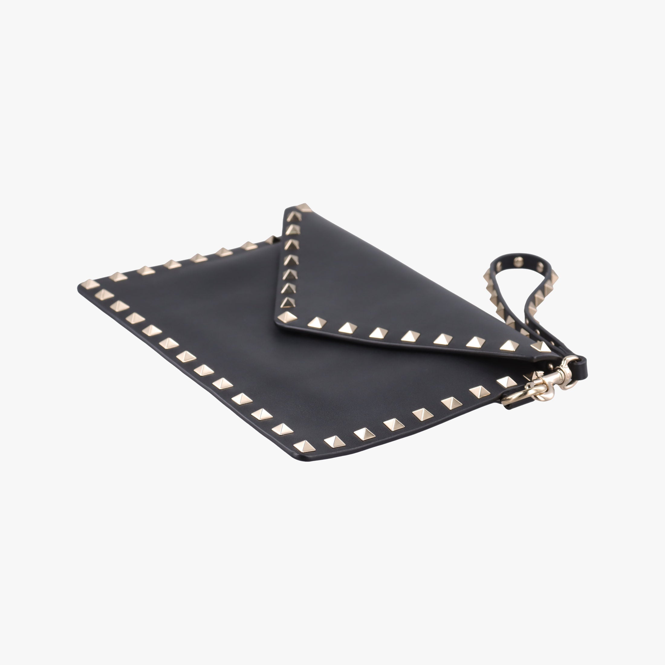 Vintage Valentino Rockstud Envelope Wallet Black leather  shoulderbag | stylenewstar