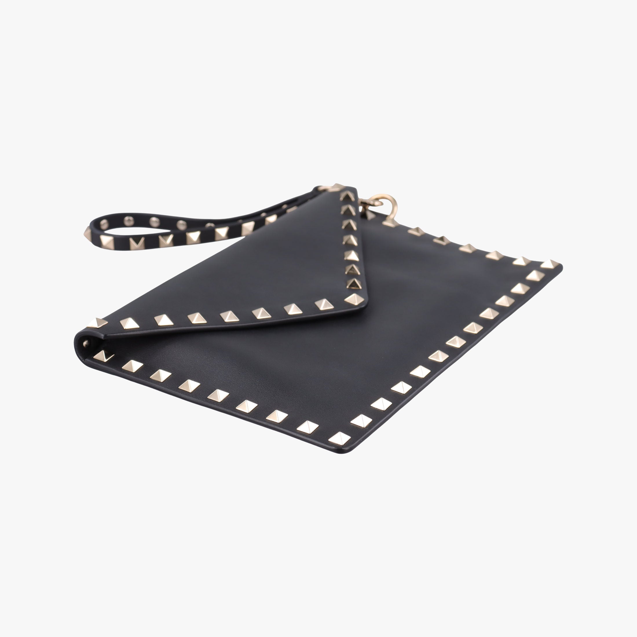 Vintage Valentino Rockstud Envelope Wallet Black leather  shoulderbag | stylenewstar