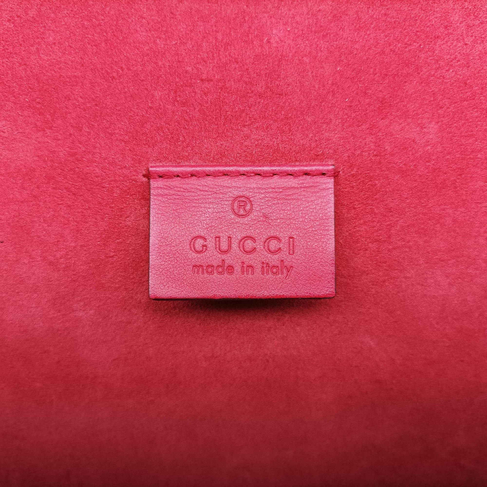 Pre-owned Gucci Dionysus beige×red PVC coated canvas×suede 400249 shoulderbag | stylenewstar