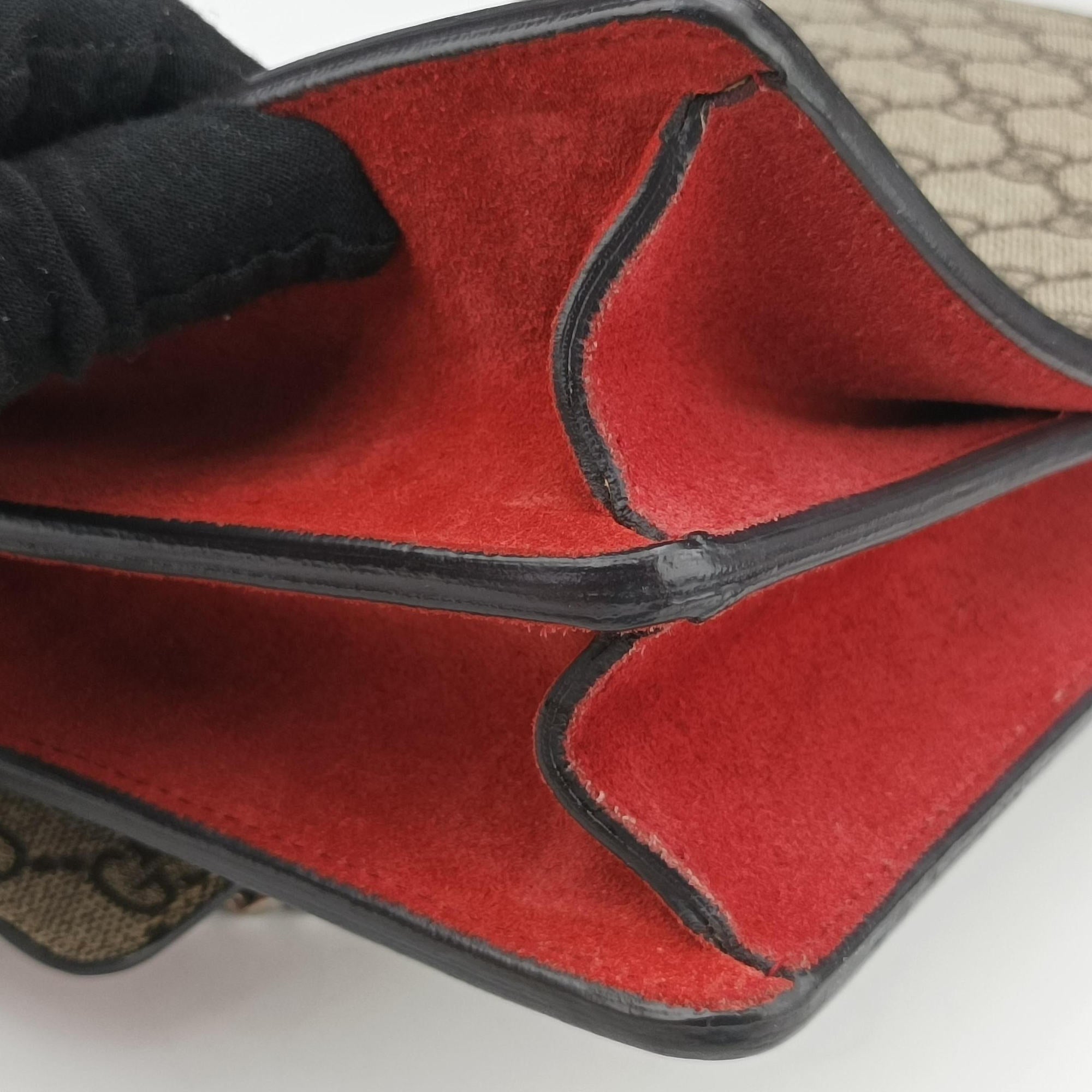Pre-owned Gucci Dionysus beige×red PVC coated canvas×suede 400249 shoulderbag | stylenewstar