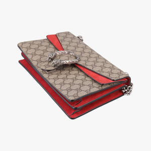 Pre-owned Gucci Dionysus beige×red PVC coated canvas×suede 400249 shoulderbag | stylenewstar