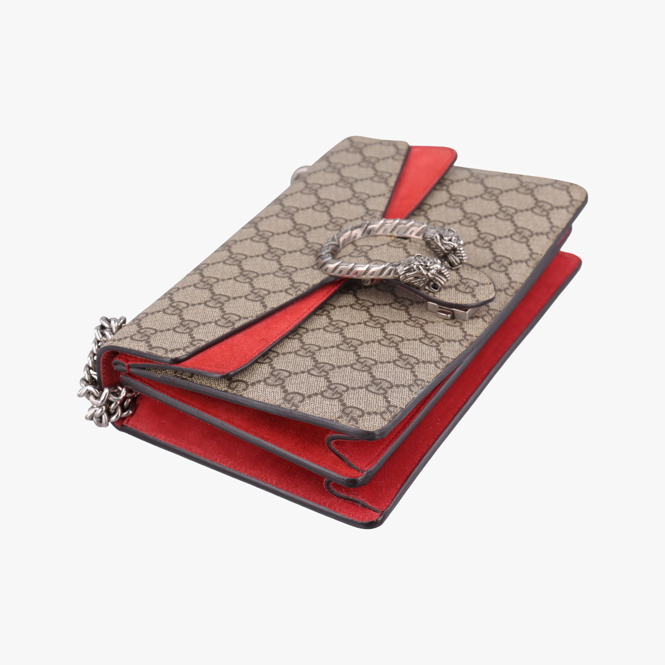Pre-owned Gucci Dionysus beige×red PVC coated canvas×suede 400249 shoulderbag | stylenewstar