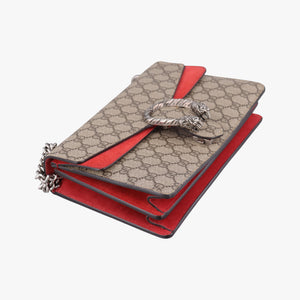 Pre-owned Gucci Dionysus beige×red PVC coated canvas×suede 400249 shoulderbag | stylenewstar