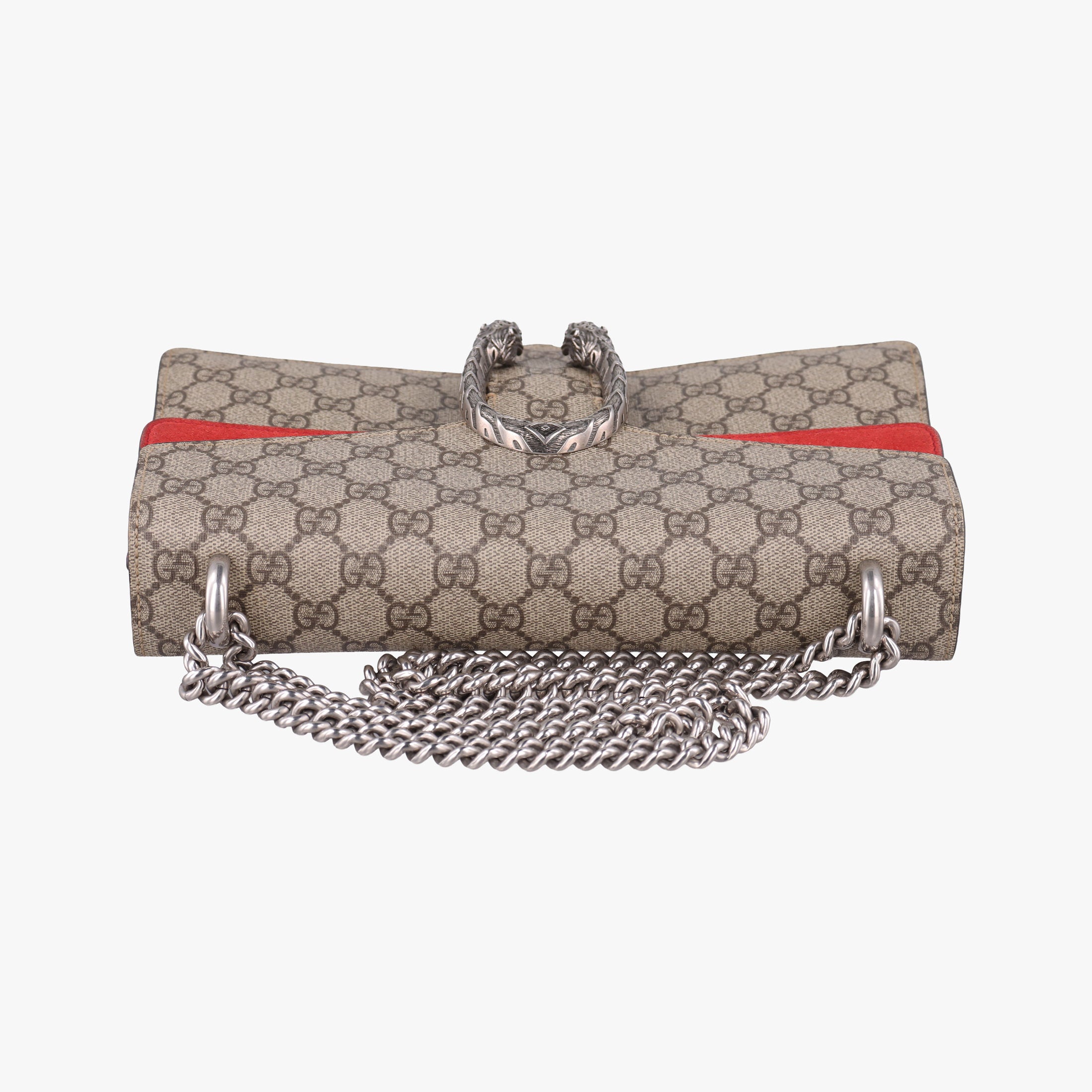 Pre-owned Gucci Dionysus beige×red PVC coated canvas×suede 400249 shoulderbag | stylenewstar