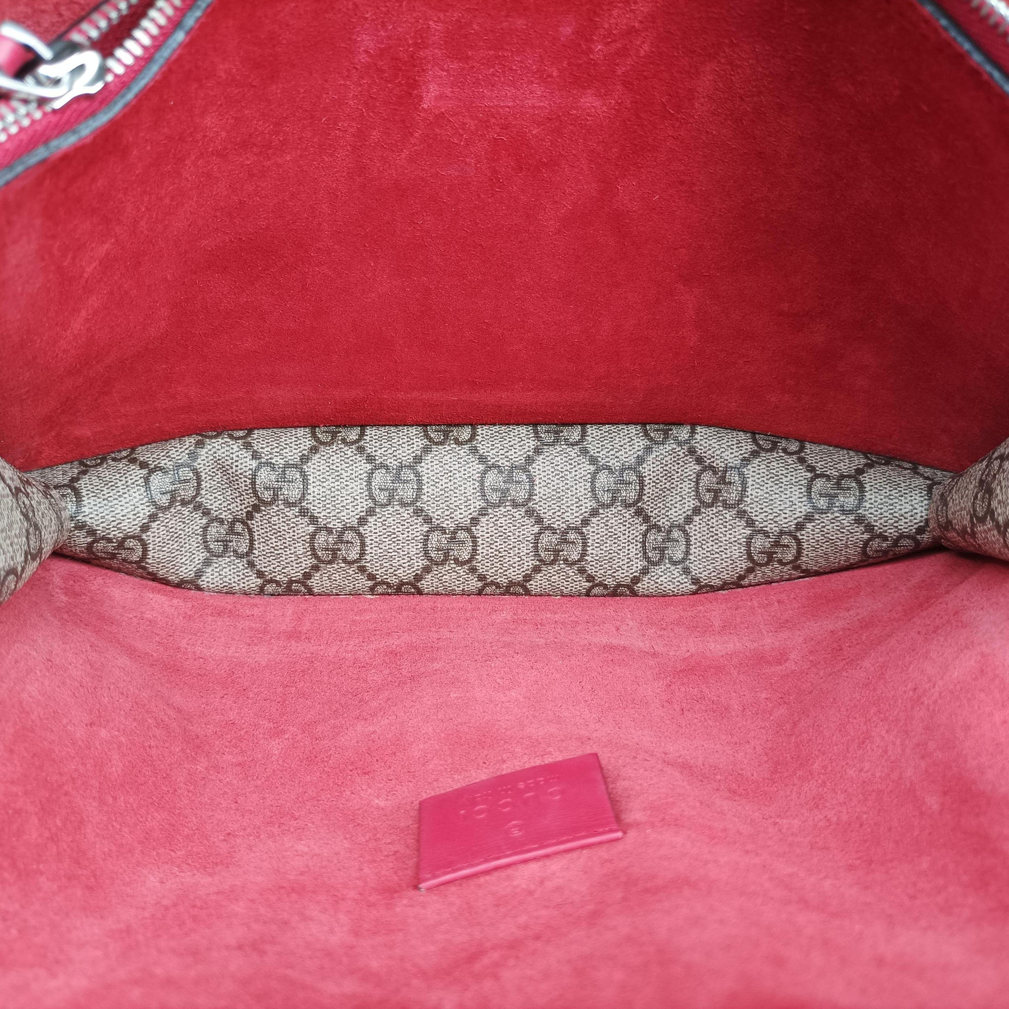 Pre-owned Gucci Dionysus beige×red PVC coated canvas×suede 400249 shoulderbag | stylenewstar