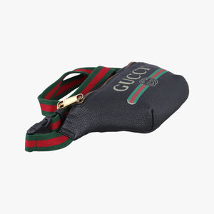Pre-owned Gucci Print Black Leather 527792 bum bag/waist bag | stylenewstar