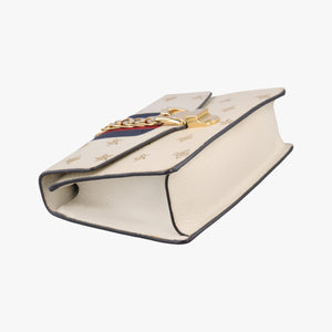 Pre-owned Gucci Sylvie Ivory×Navy×Red Leather 524405 shoulderbag | stylenewstar