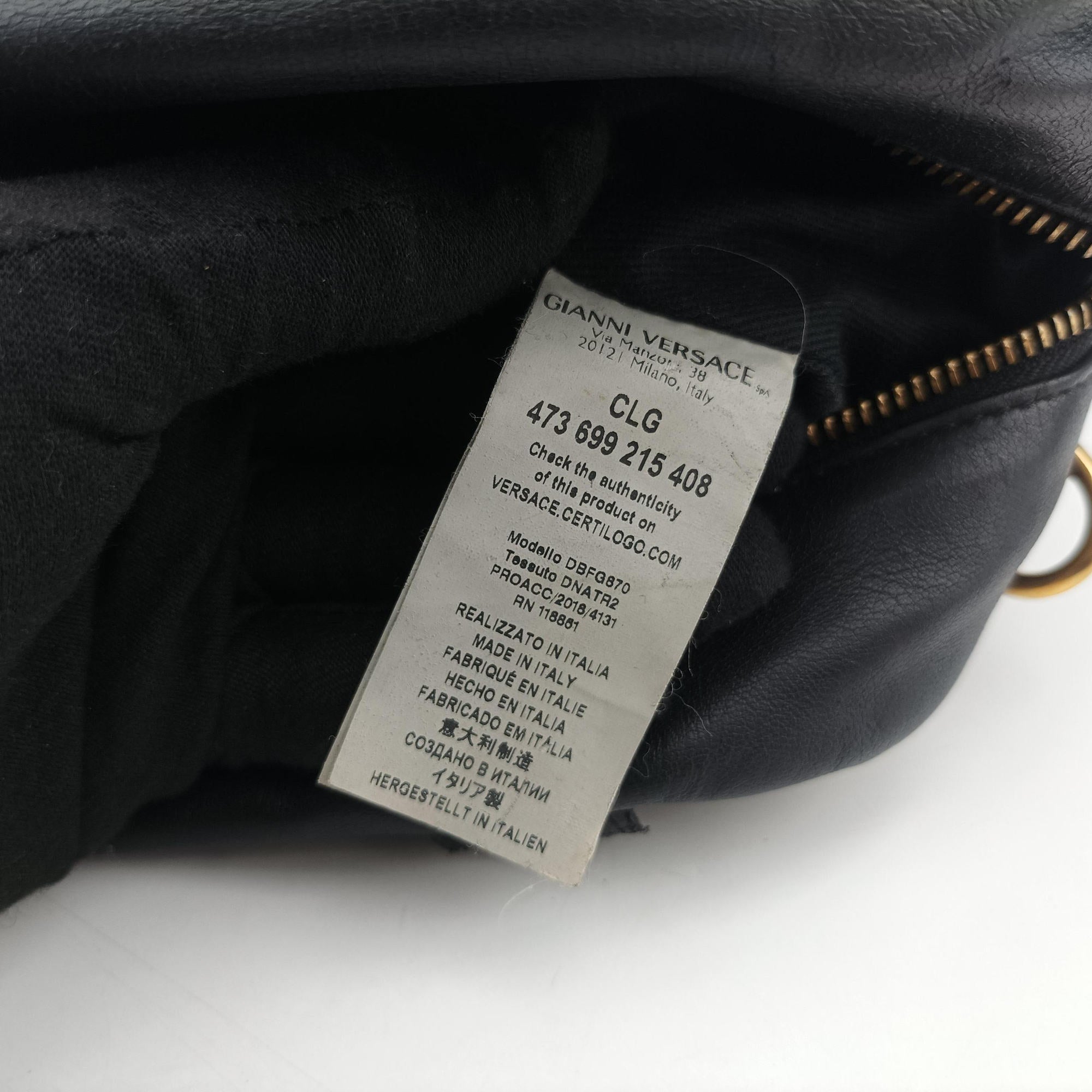 Secondhand VERSACE Devotion Black Leather  handbag | stylenewstar