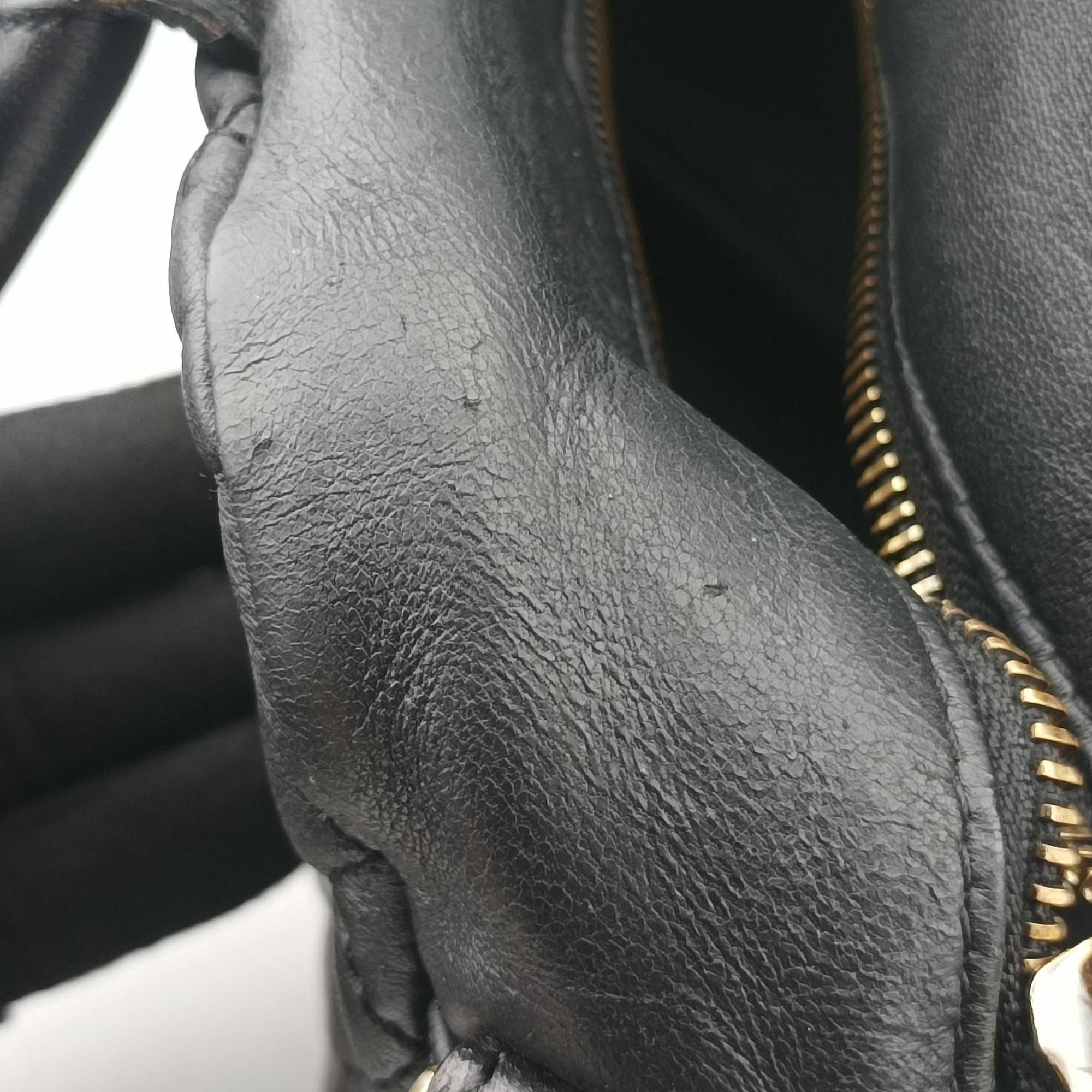 Secondhand VERSACE Devotion Black Leather  handbag | stylenewstar