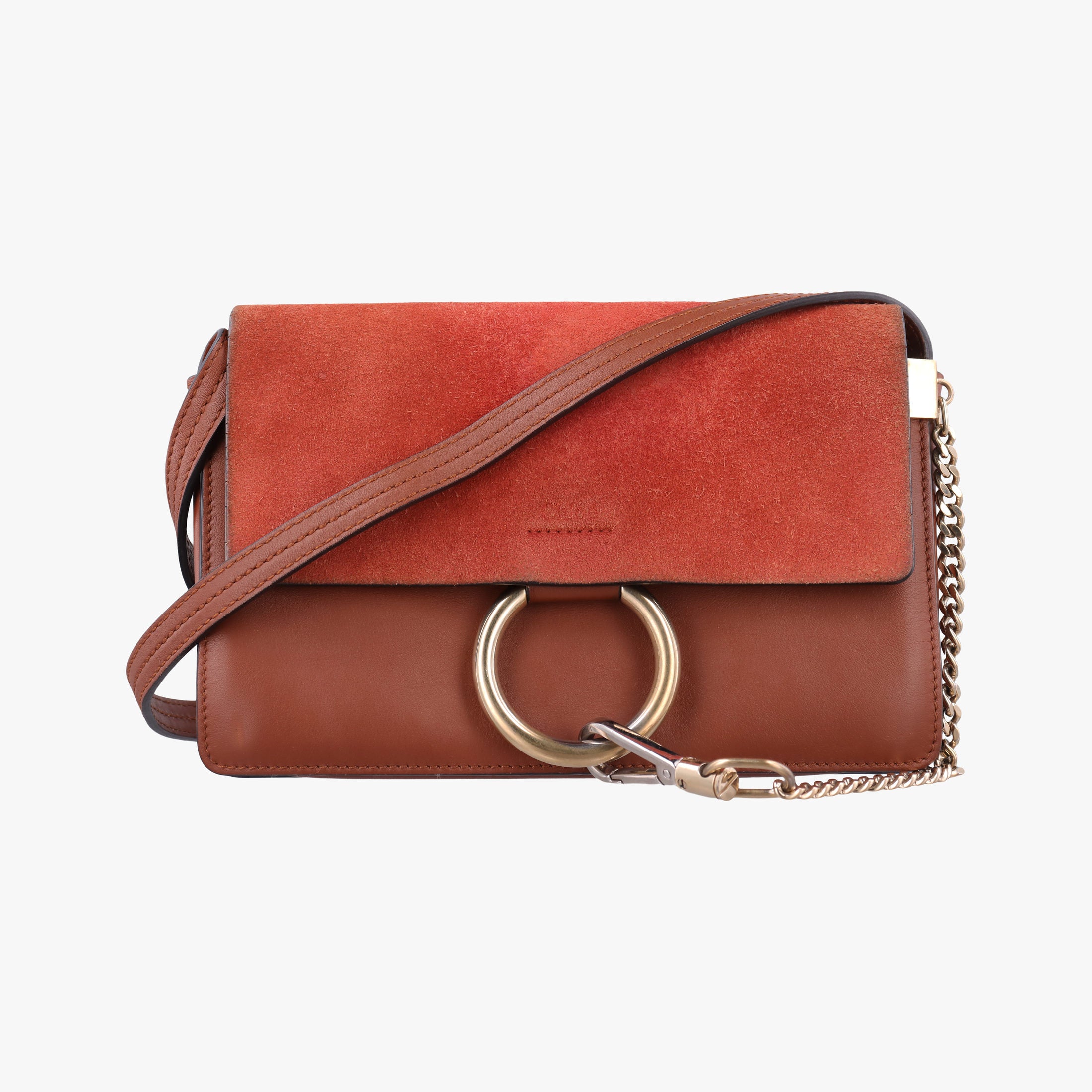 Pre-owned Chloe FAYE Brown Suede × leather  shoulderbag | stylenewstar