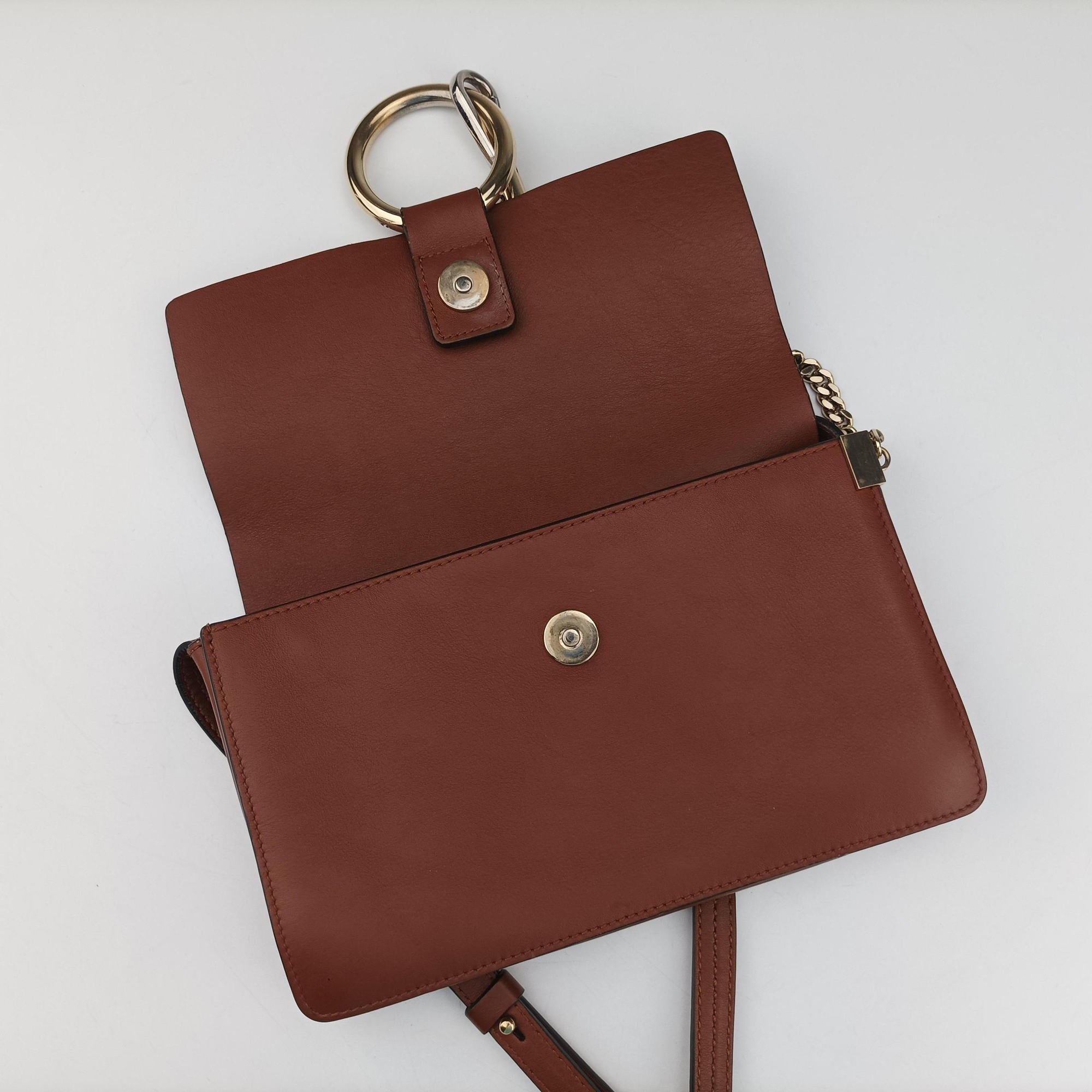 Pre-owned Chloe FAYE Brown Suede × leather  shoulderbag | stylenewstar