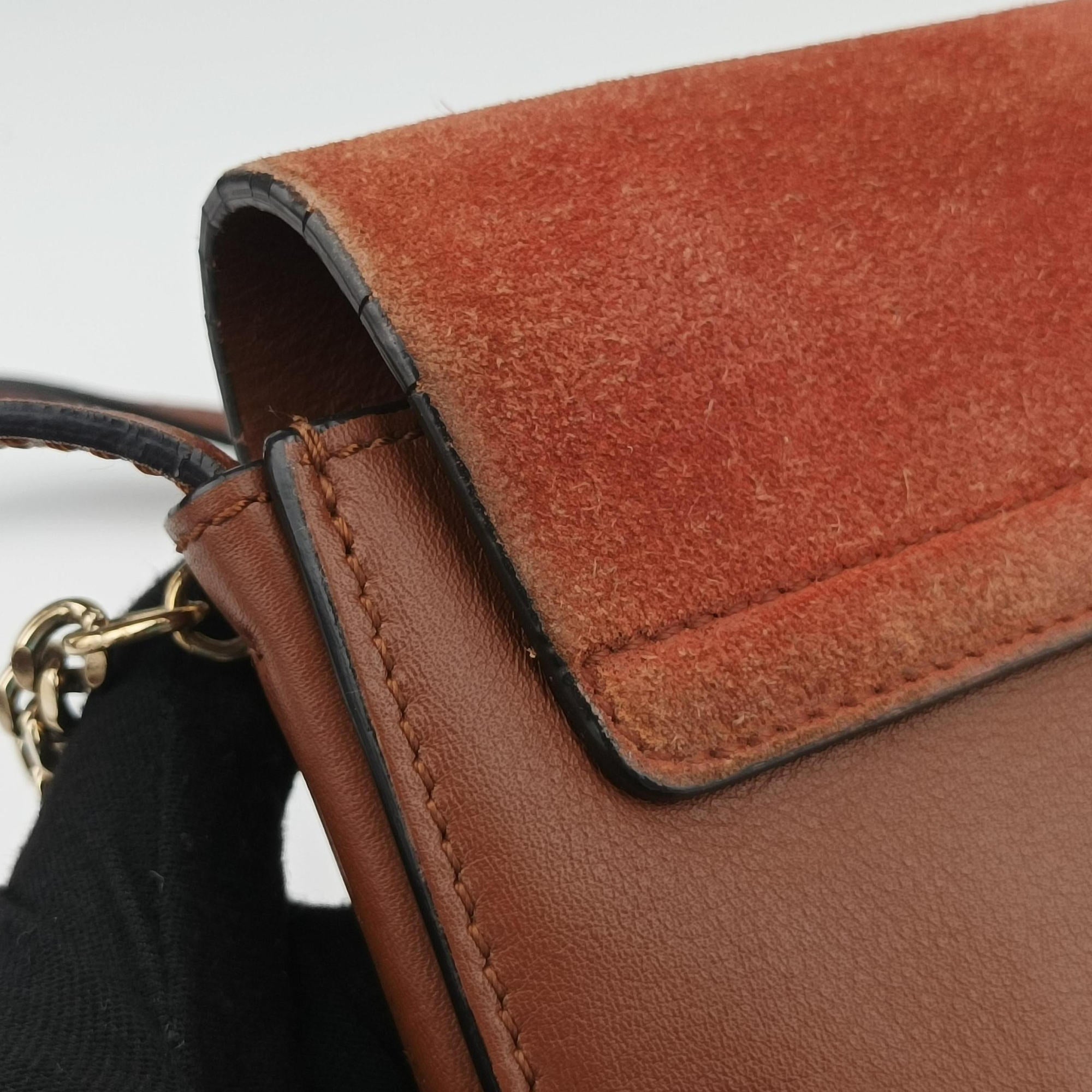 Pre-owned Chloe FAYE Brown Suede × leather  shoulderbag | stylenewstar