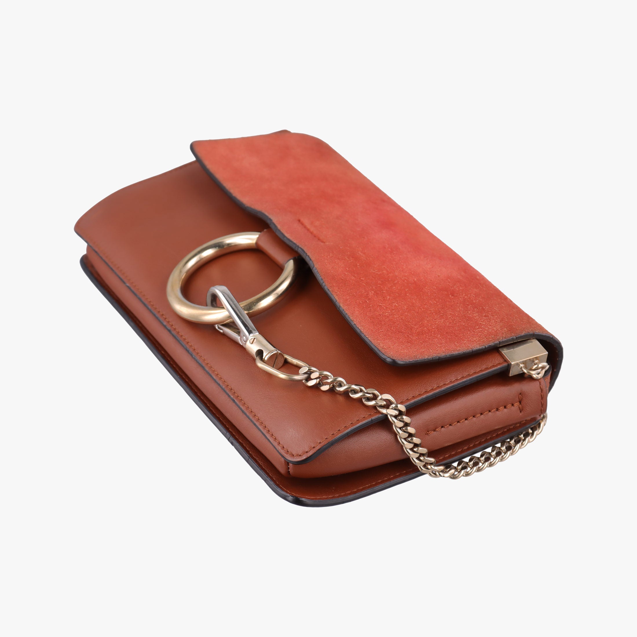 Pre-owned Chloe FAYE Brown Suede × leather  shoulderbag | stylenewstar