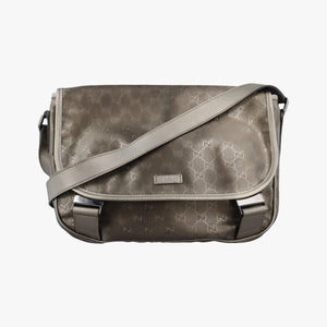 Vintage Gucci GG Plus Messenger Golden PVC coated canvas×leather 201732 shoulderbag | stylenewstar