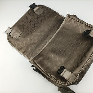 Vintage Gucci GG Plus Messenger Golden PVC coated canvas×leather 201732 shoulderbag | stylenewstar