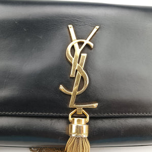 Pre-owned Yves Saint Laurent KATE Black Leather 474366 shoulderbag | stylenewstar