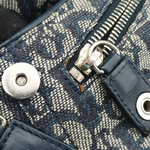 Pre-owned Christian Dior Trotter Navy Jacquard  shoulderbag | stylenewstar
