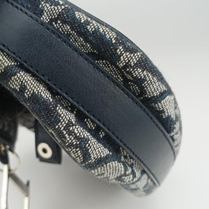 Pre-owned Christian Dior Trotter Navy Jacquard  shoulderbag | stylenewstar
