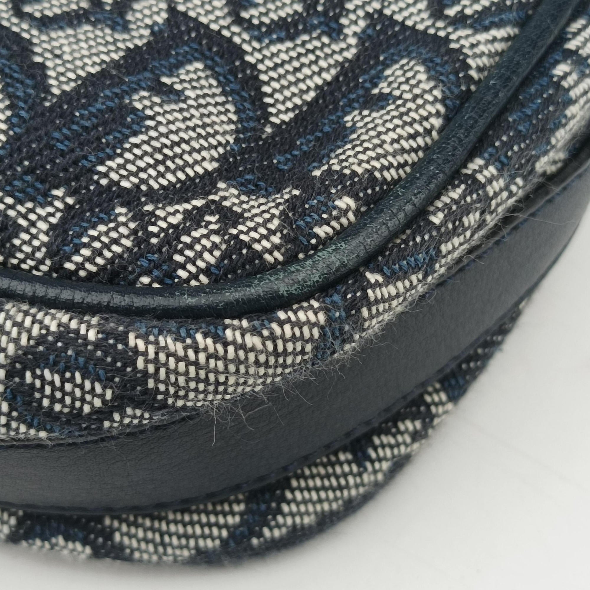 Pre-owned Christian Dior Trotter Navy Jacquard  shoulderbag | stylenewstar