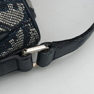 Pre-owned Christian Dior Trotter Navy Jacquard  shoulderbag | stylenewstar